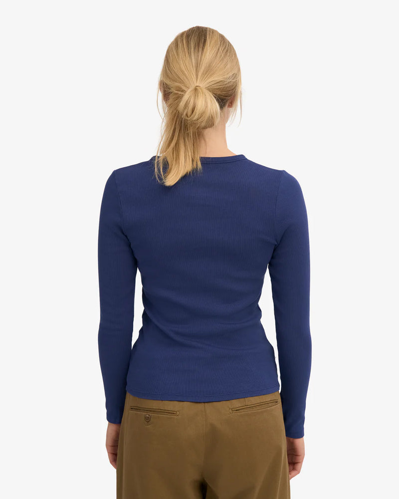 Shirt Organic Rib LS - marine blue