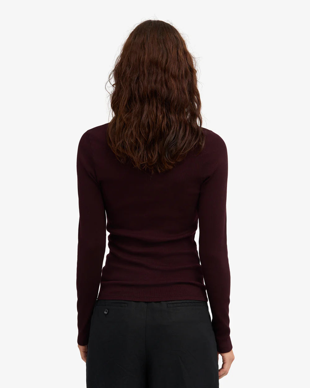 Shirt Organic Rib LS - Oxblood Red
