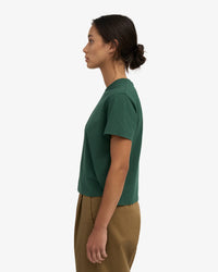 T-shirt Organic Boxy Crop - Emerald Green