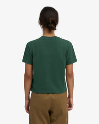 T-shirt Organic Boxy Crop - Emerald Green