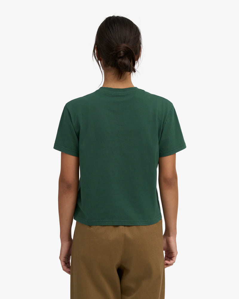 T-shirt Organic Boxy Crop - Emerald Green