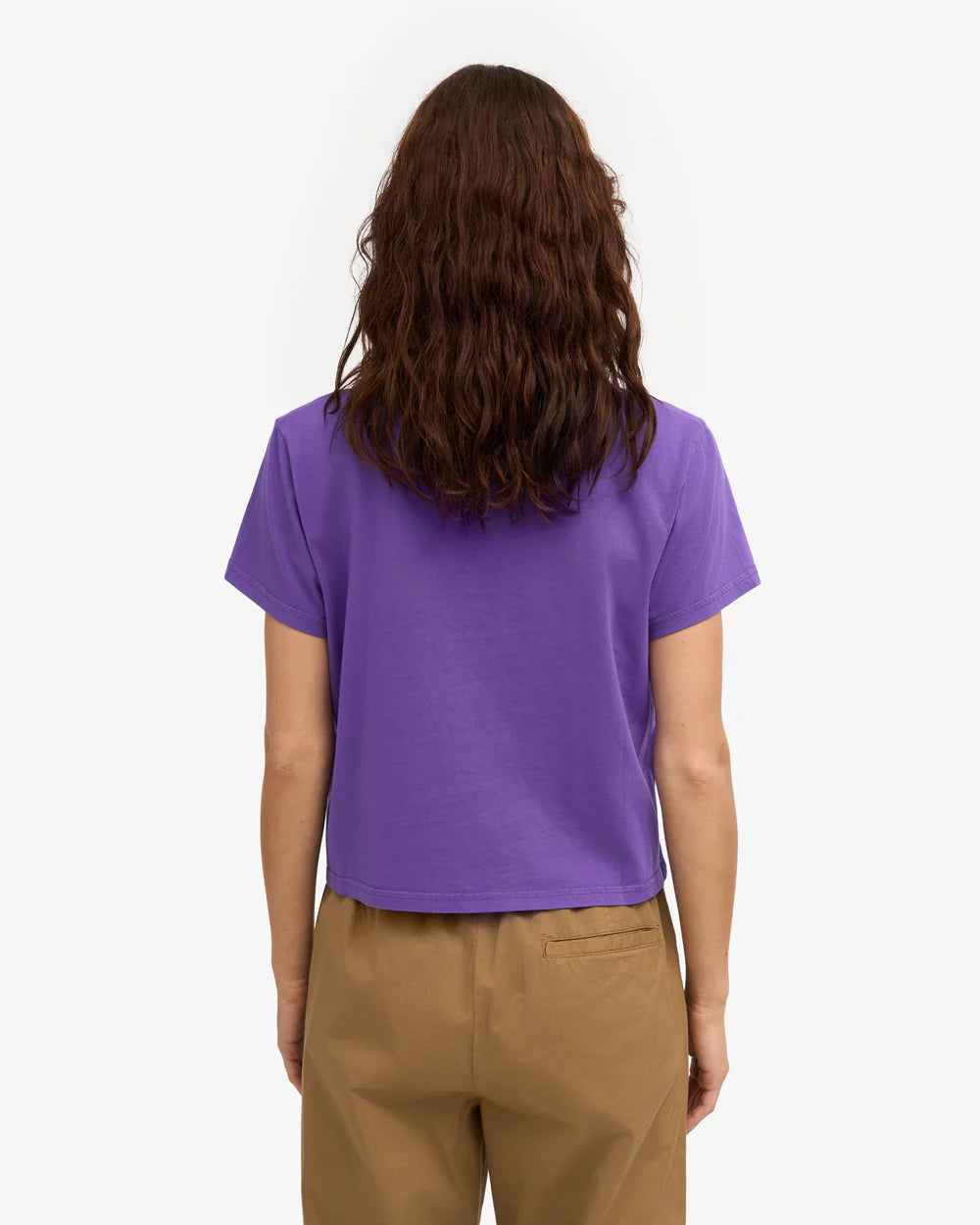 T-shirt Organic Boxy Crop - Ultra violet