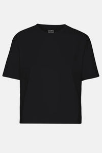 T-shirt Organic Boxy Crop - deep black