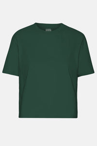 T-shirt Organic Boxy Crop - Emerald Green