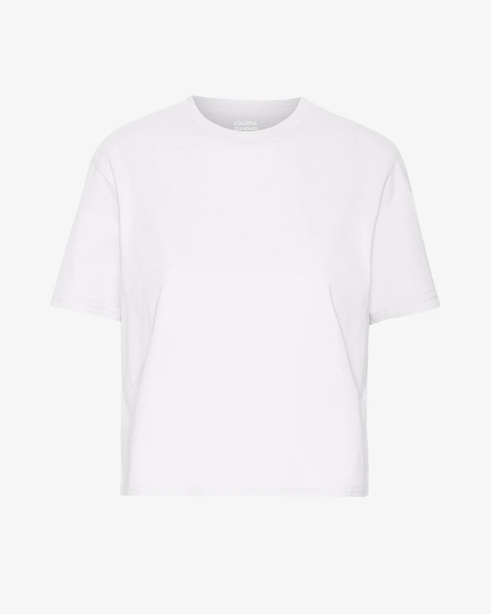 T-shirt Organic Boxy Crop - optical white