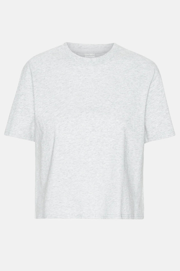 T-shirt Organic Boxy Crop - snow melange