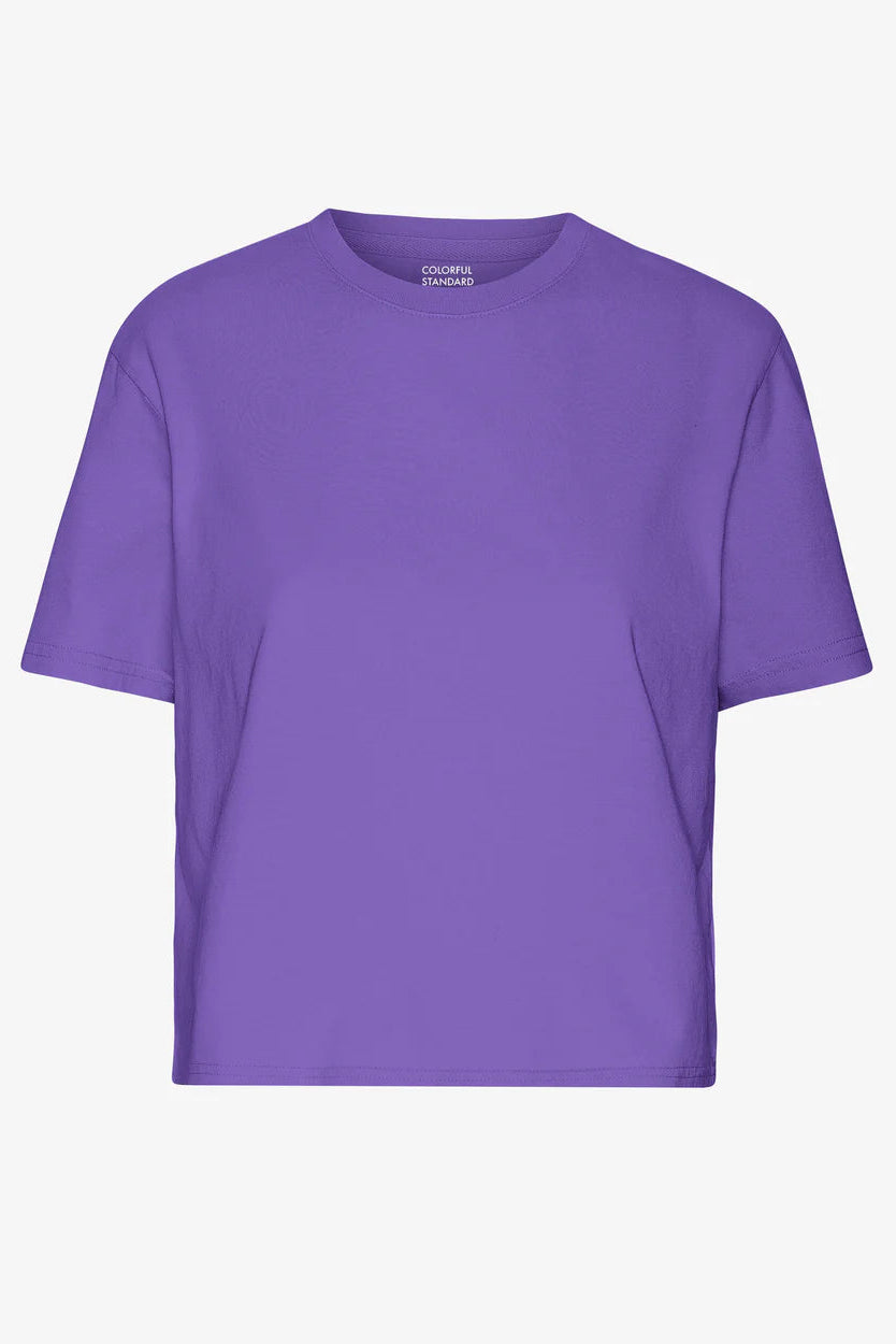 T-shirt Organic Boxy Crop - Ultra violet