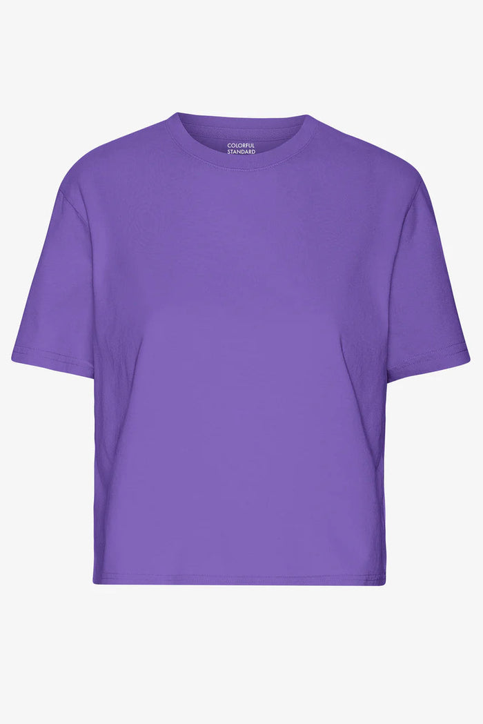 T-shirt Organic Boxy Crop - Ultra violet