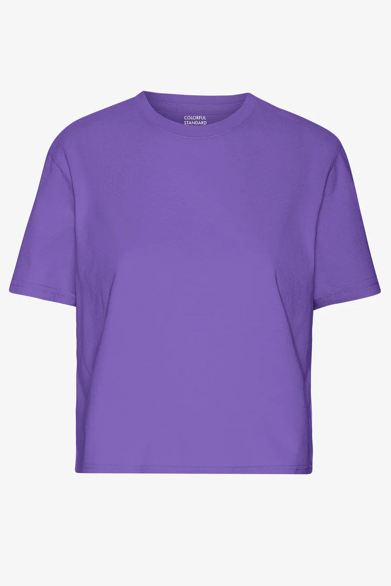 T-shirt Organic Boxy Crop - Ultra violet