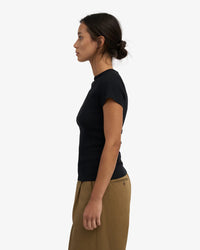 T-shirt Organic Rib SS - deep black