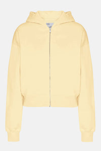 Sweater Organic Crop Zip Hood - soft yellow