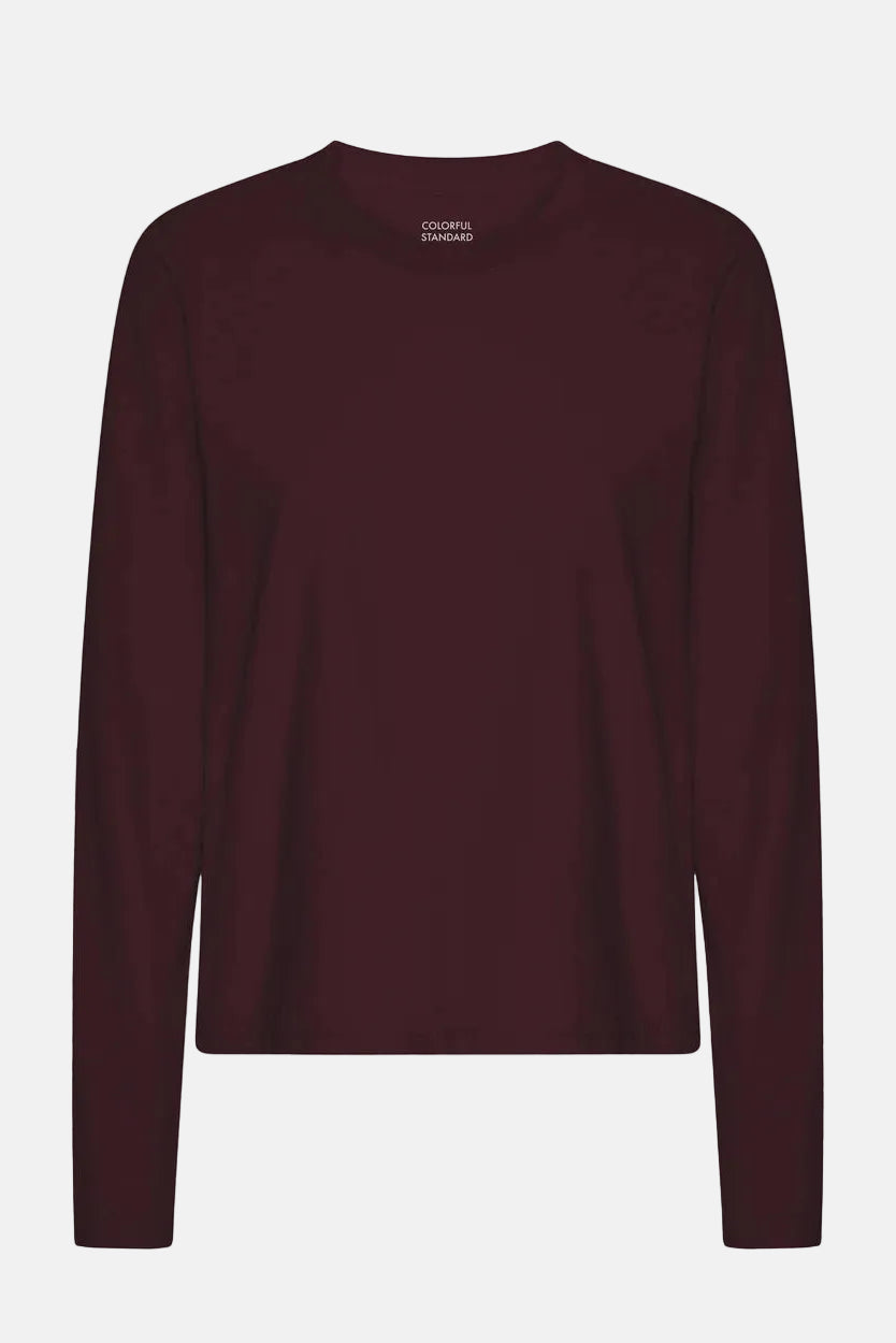 Shirt organic LS - oxblood red