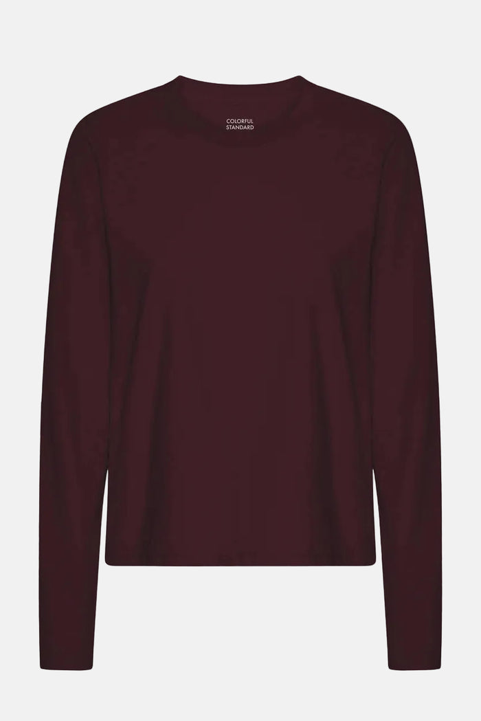 Shirt organic LS - oxblood red