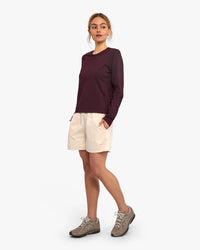 Shirt organic LS - oxblood red