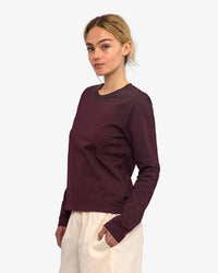 Shirt organic LS - oxblood red