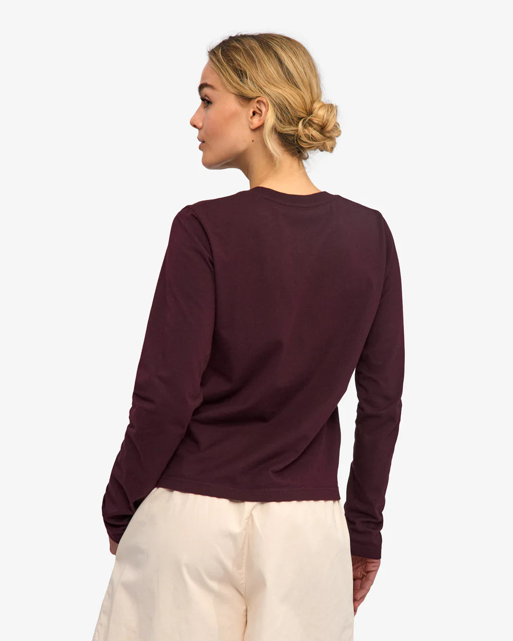 Shirt organic LS - oxblood red