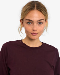 Shirt organic LS - oxblood red