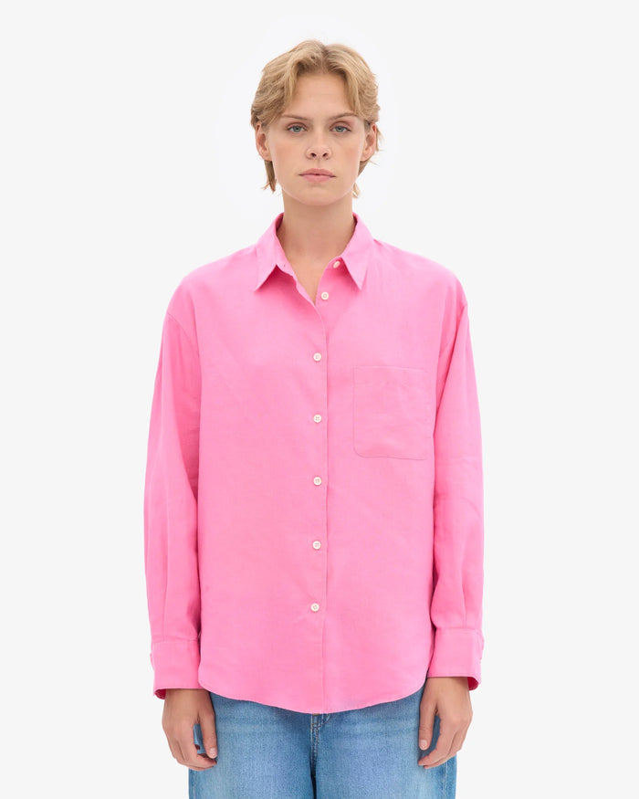 Blouse Linen Oversized - bubblegum pink