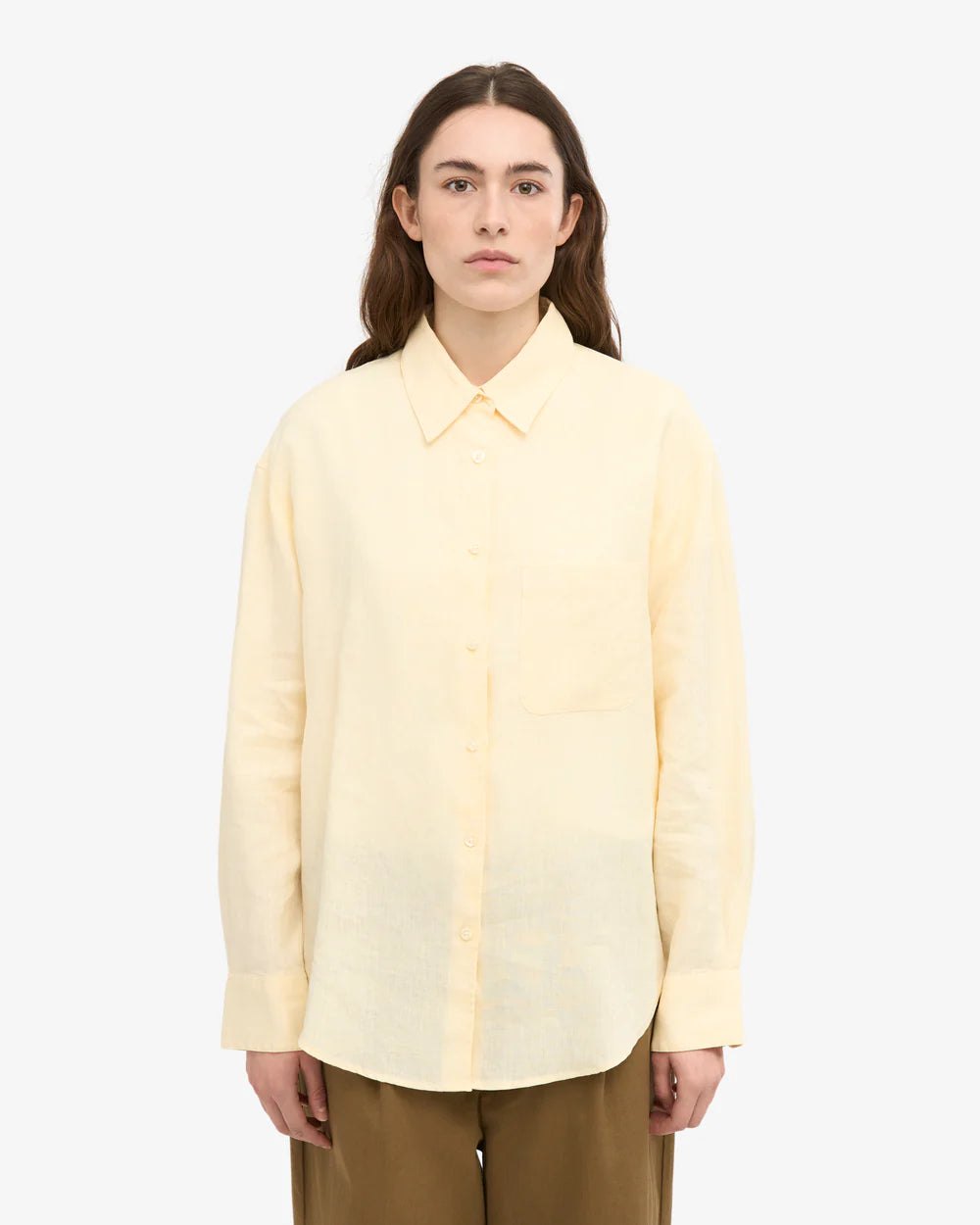 Blouse Linen Oversized - soft yellow