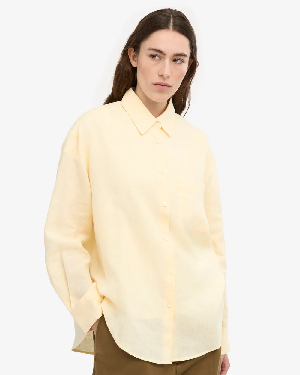 Blouse Linen Oversized - soft yellow
