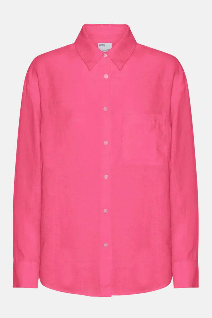 Blouse Linen Oversized - bubblegum pink