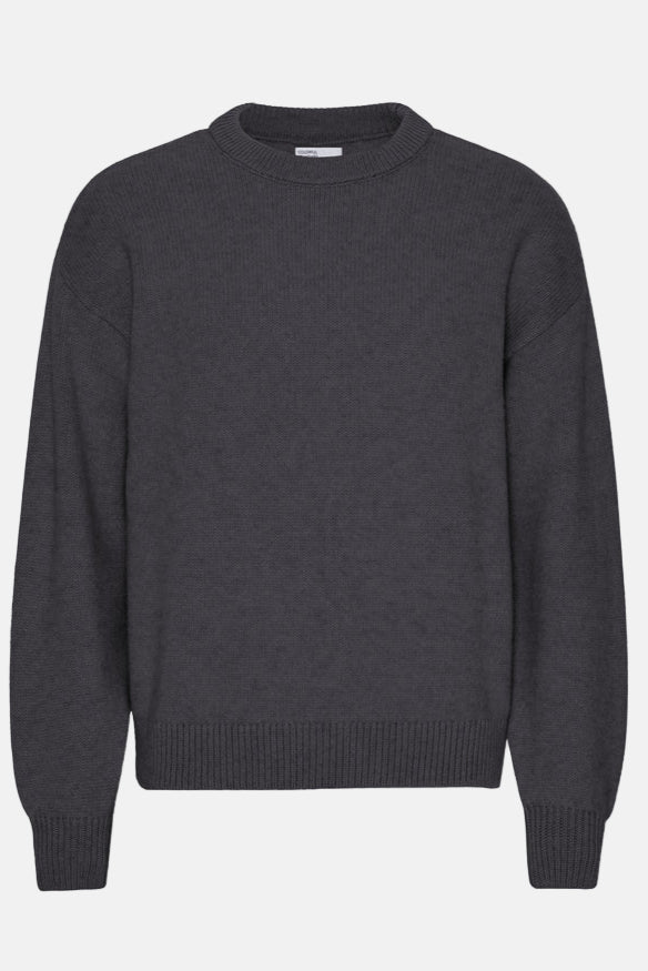Trui Oversized Merino Wool Crew - lava grey