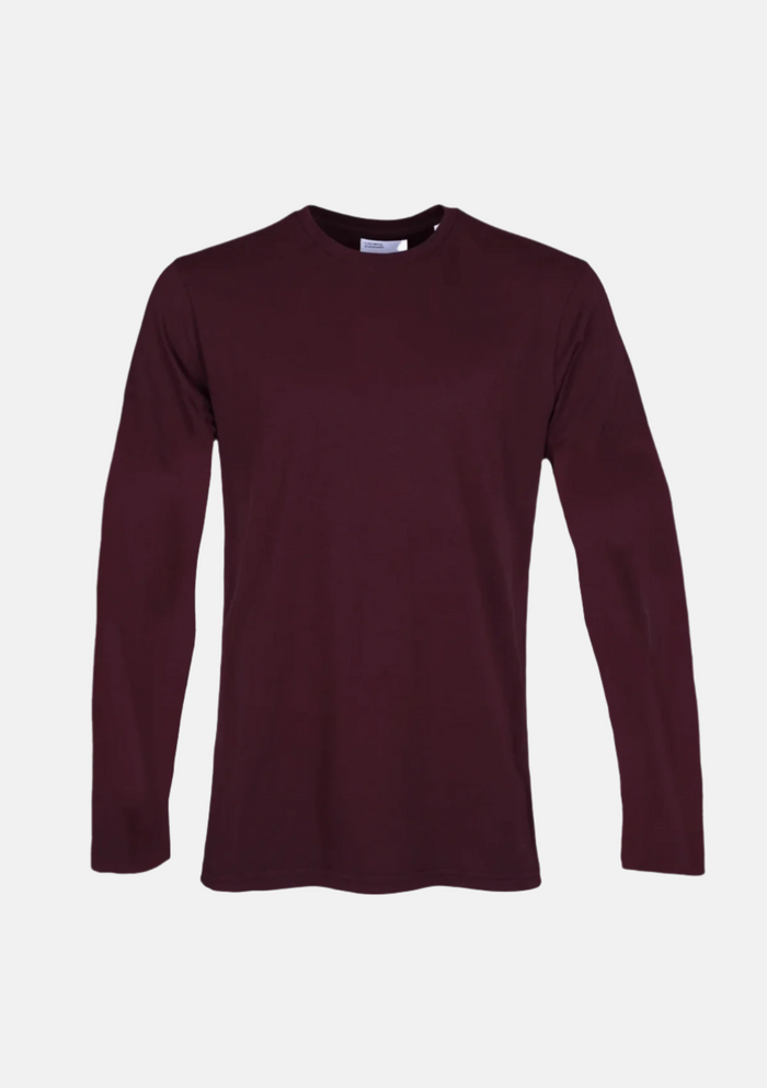 Shirt organic LS - oxblood red