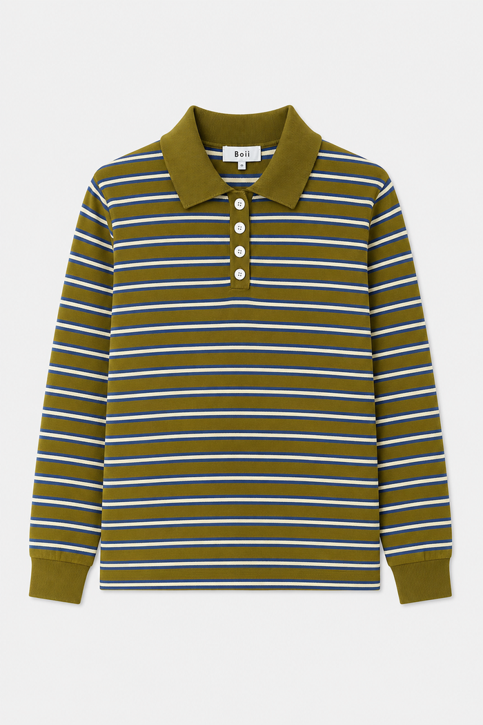 Trui Adanne Polo - olive/blue