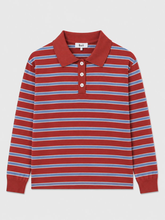 Trui Adanne Polo - wine/blue