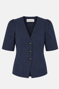 Blouse Barrel - dark purple check