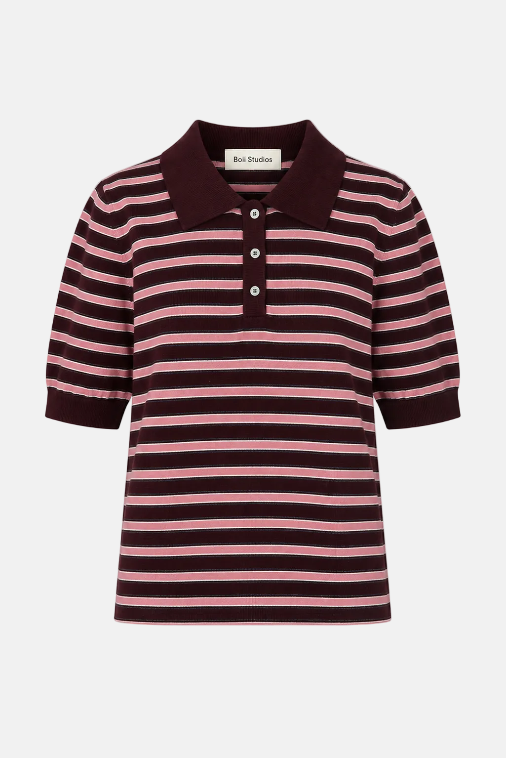 Polo Aduna Knit - stripe bordeaux pink