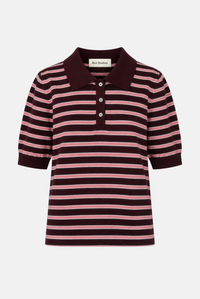 Polo Aduna Knit - stripe bordeaux pink