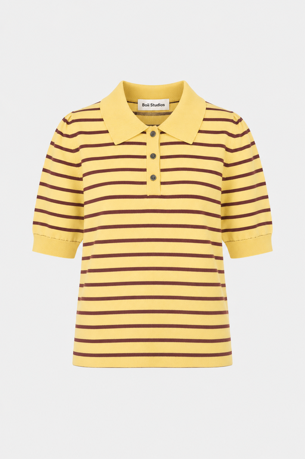 Polo Aduna Knit - stripe yellow rust