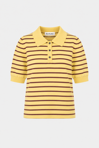 Polo Aduna Knit - stripe yellow rust