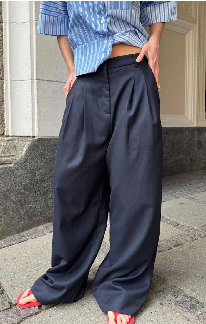 Broek Martina - navy pinstripe