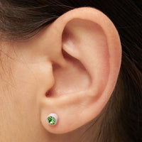 Gala Crystal Round Earring - Olivine Silk Light Pink