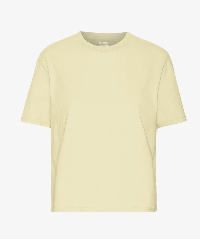 T-shirt Organic Boxy Crop - soft yellow