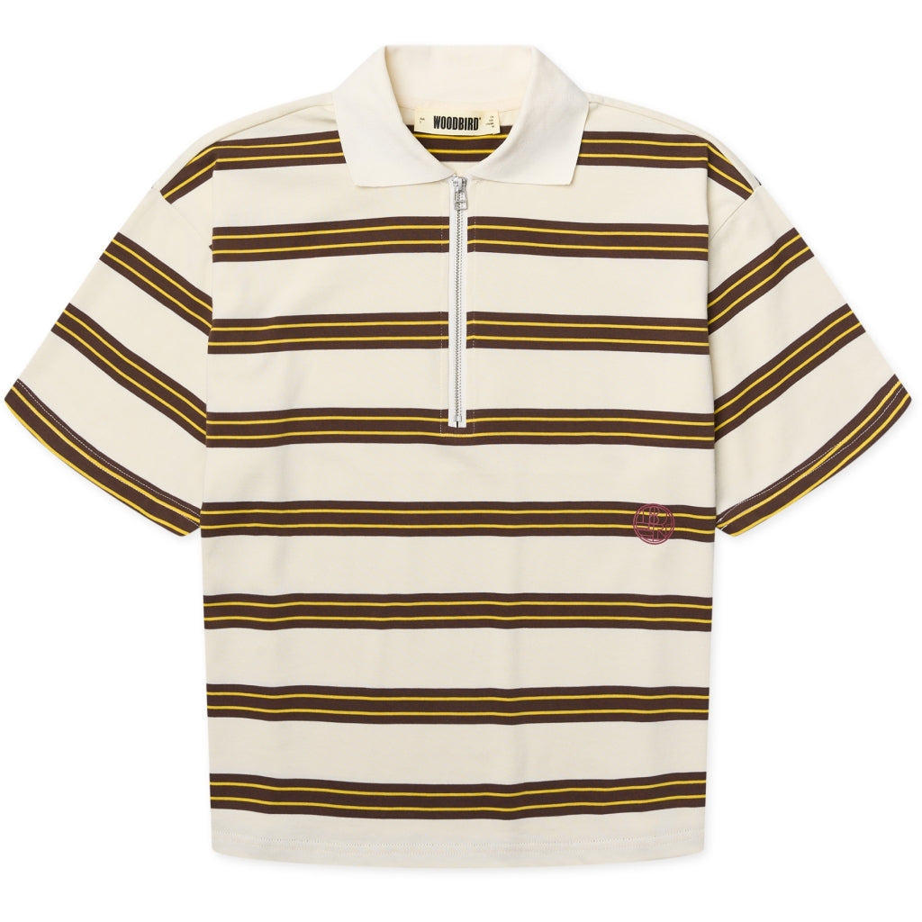 Polo Niro SS Zip - brown-off white