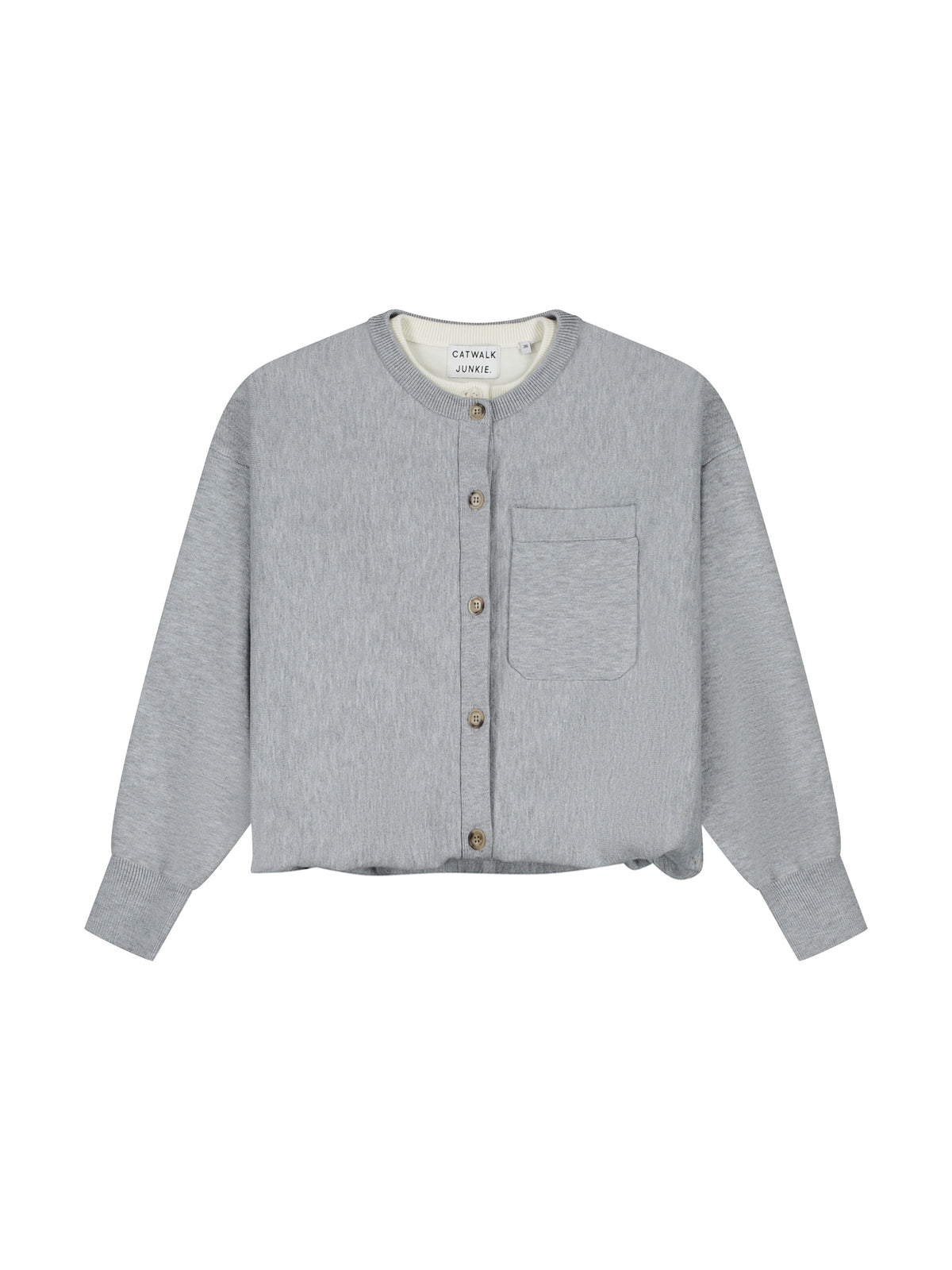 Cardigan Double Layer - grey melange