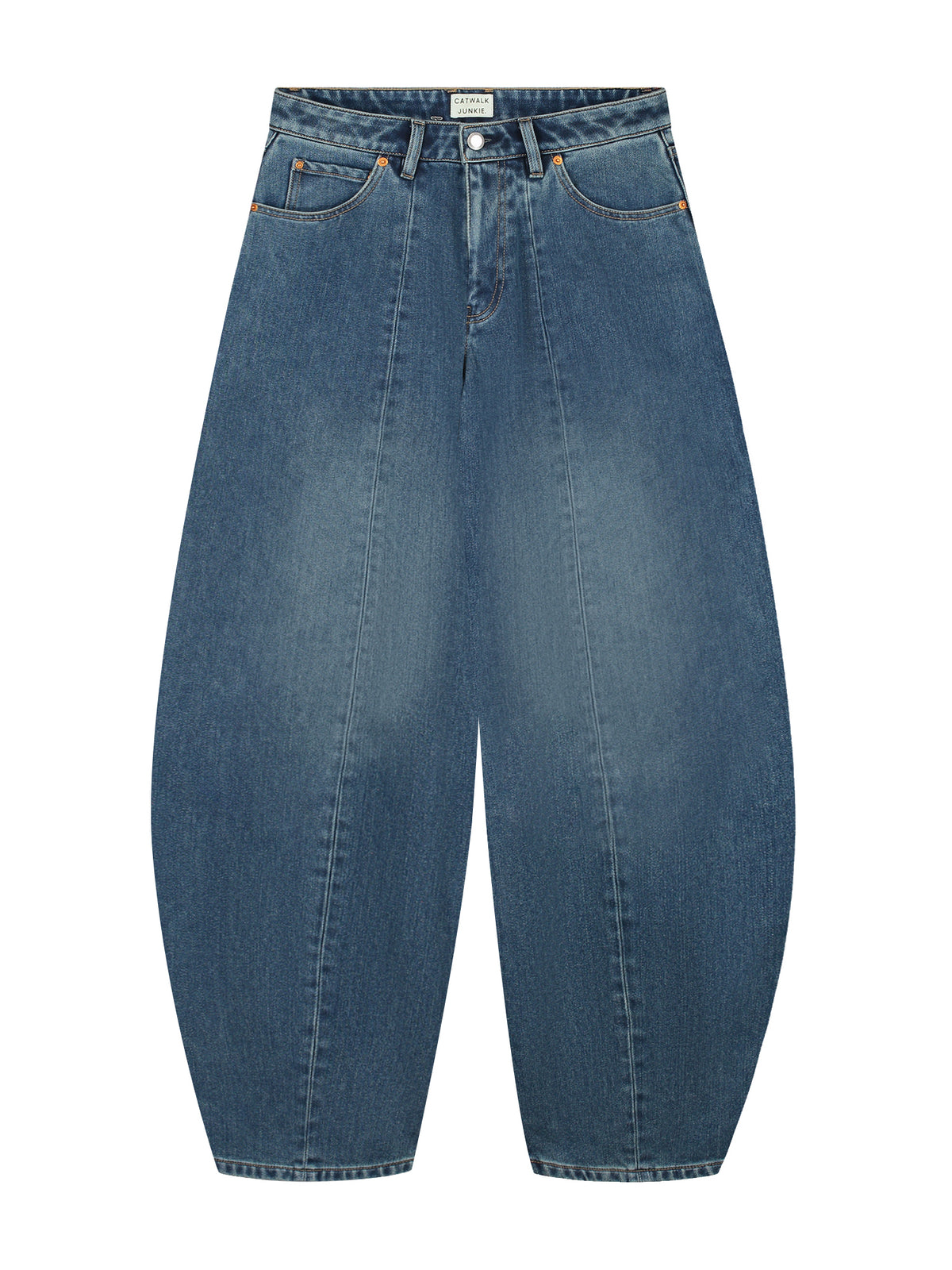 Jeans Barrel Fit With Fleece Inside - medium blue