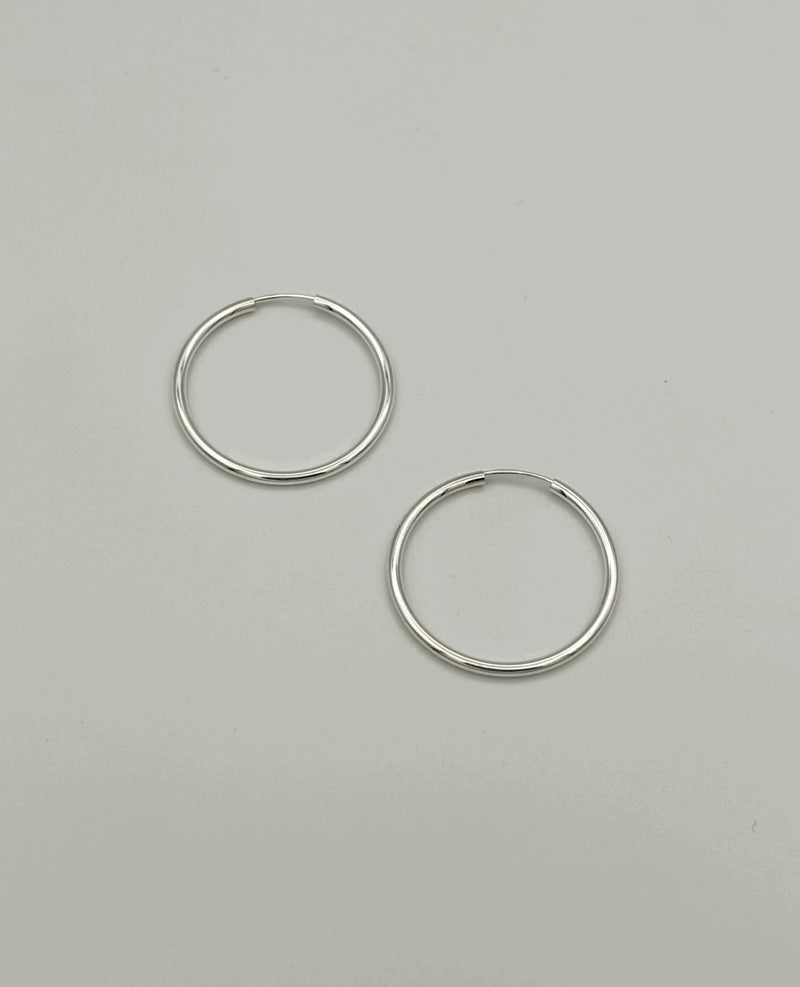 Oorhangers Classic Hoops 20mm - zilver