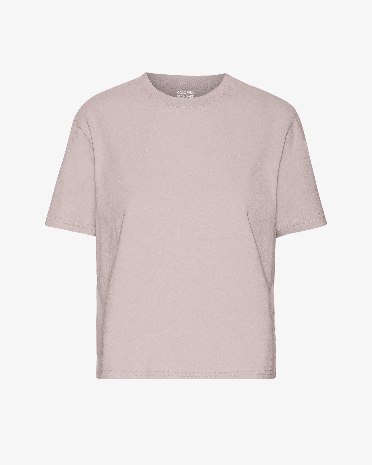 T-shirt Organic Boxy Crop - faded pink
