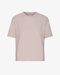 T-shirt Organic Boxy Crop - faded pink
