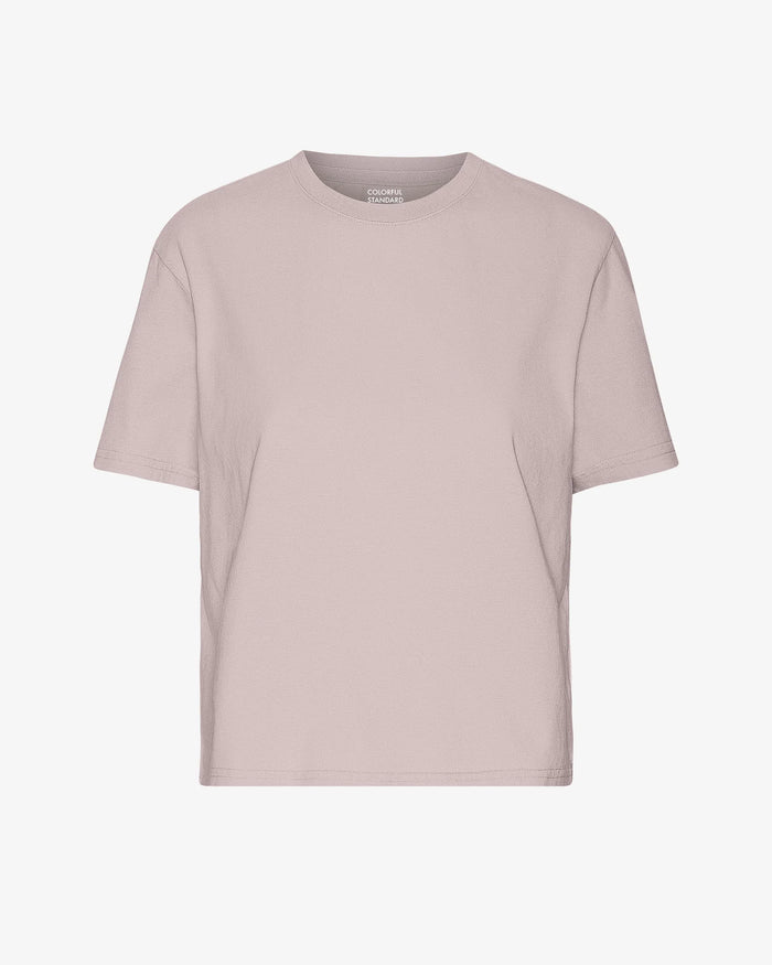 T-shirt Organic Boxy Crop - faded pink