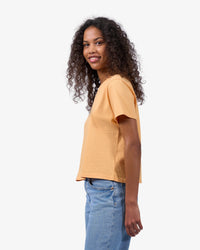T-shirt Organic Boxy Crop - faded pink