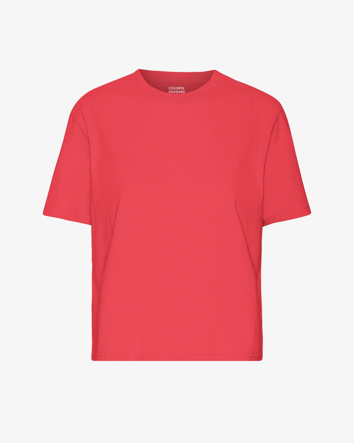 T-shirt Organic Boxy Crop - red tangerine