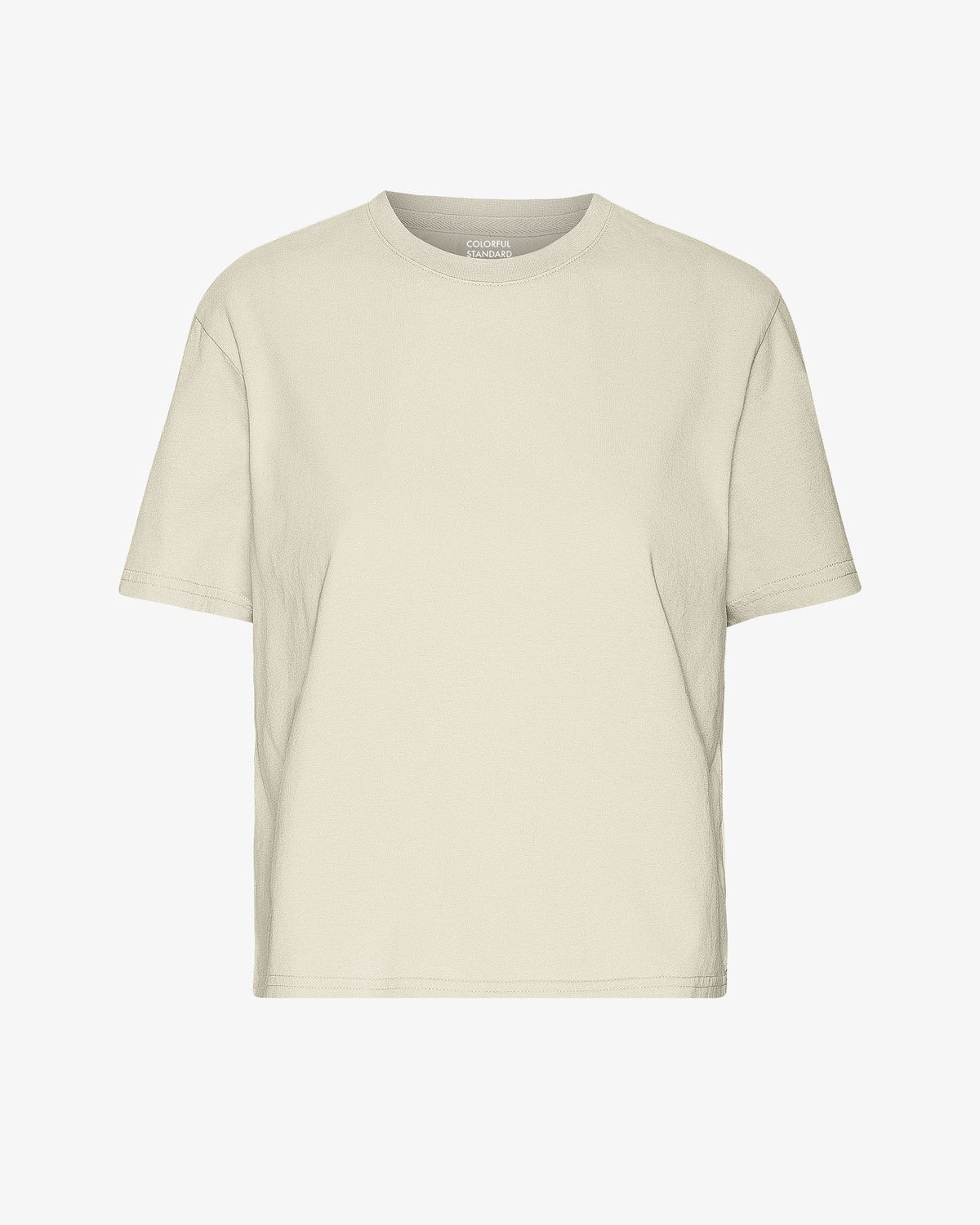T-shirt Organic Boxy Crop - ivory white