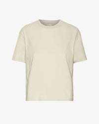T-shirt Organic Boxy Crop - ivory white