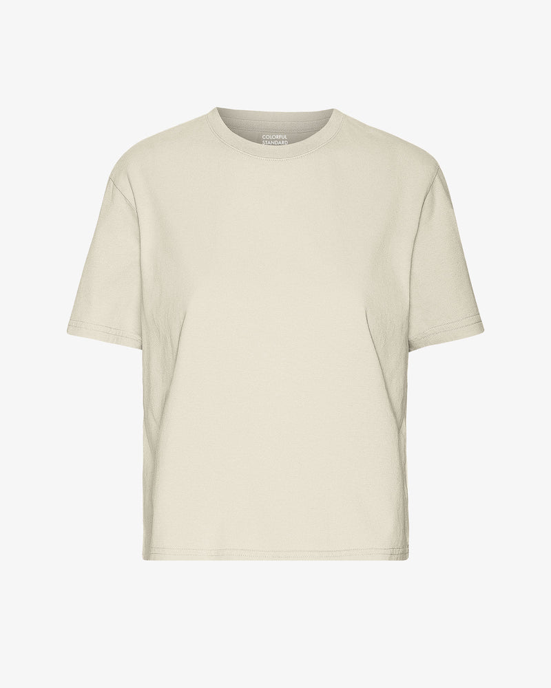T-shirt Organic Boxy Crop - ivory white
