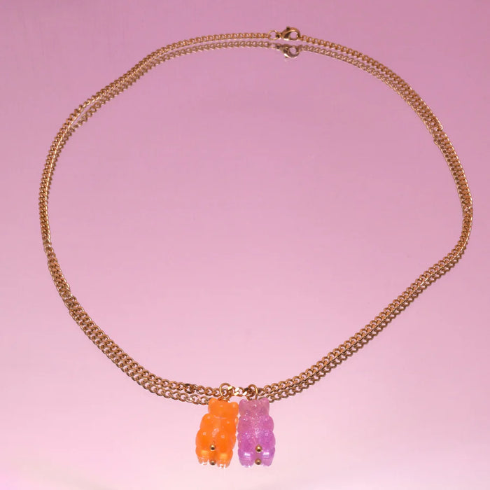 Ketting Funky Gummy Bear - roze/oranje